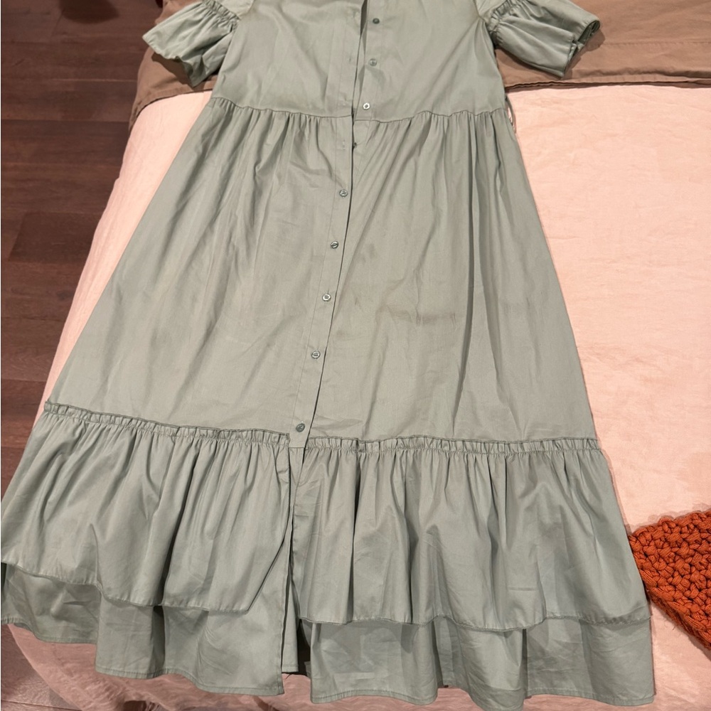 Light Green Button-Up Dress